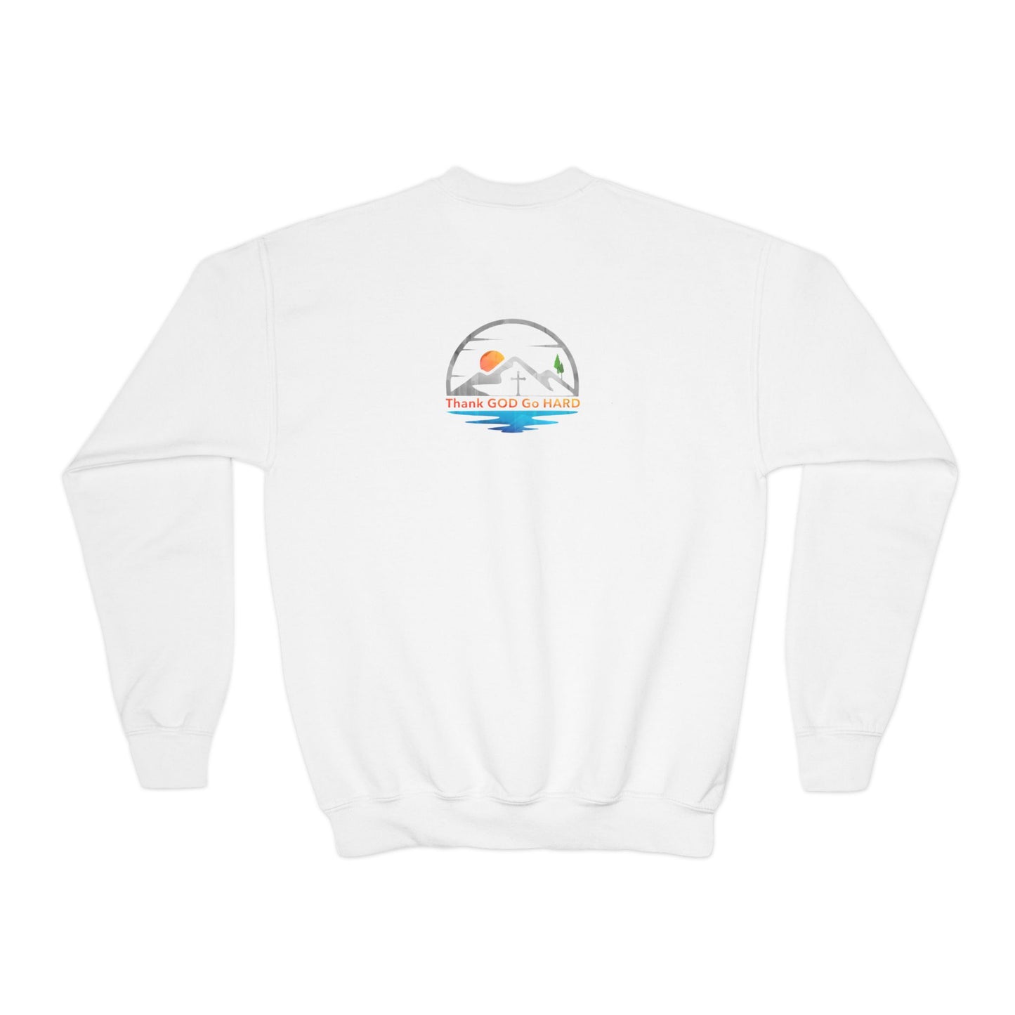 Thank GOD, Go HARD Youth Crewneck Sweatshirt